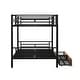 preview thumbnail 12 of 10, Metal Full Size Convertible Bunk Kids Bed Frame with 2-Drawers for Space-Saving Storage, Safety Guaranteed for Bedroom, Black