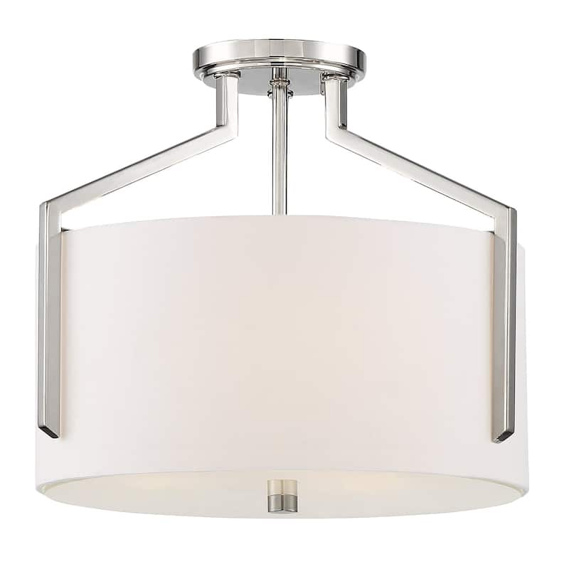Elara Collection - 3 Light - Semi-Flush - 15"W - 12.75"H - Polished Nickel Finish
