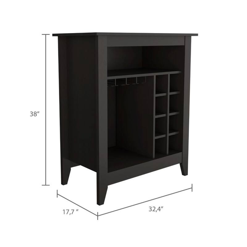 Anmytek Freestanding Bar Cabinet Wine Cocktail Station with Rack