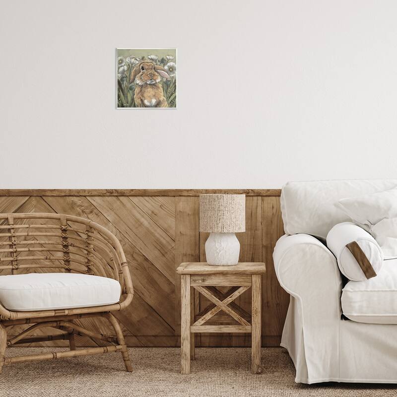 Stupell Rabbit in Poppy Garden Wall Plaque Art Design By Sara G. Designs