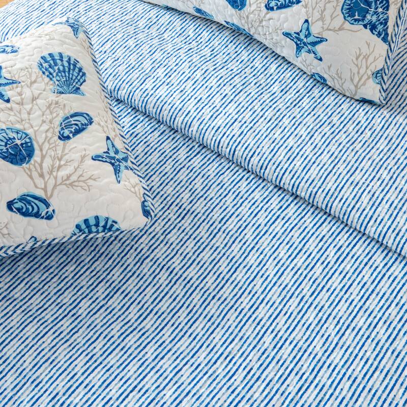 Linery & Co. Coastal Microfiber Quilt Set With Shams.