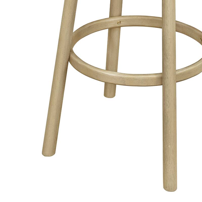 Christopher Knight Home - Ashley Contemporary Upholstered Round Cushion Bar Stools with Rubberwood Frame, Set of 2