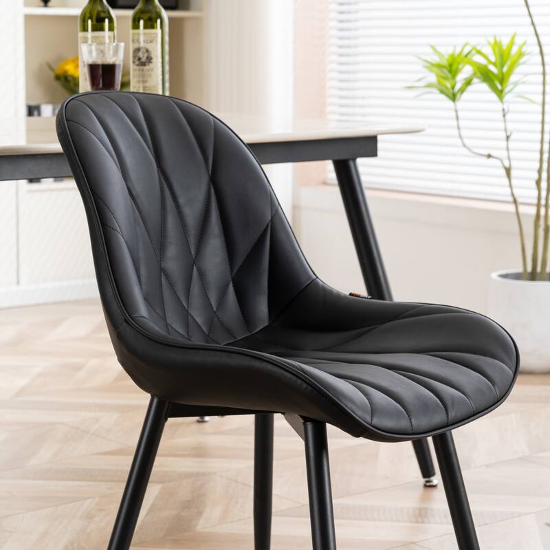 Modern Dining Chairs Set of 2 with Curved Backrest