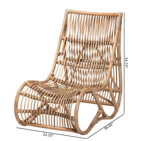 Genera Modern Bohemian Natural Rattan Lounge Chair - Bed Bath & Beyond ...