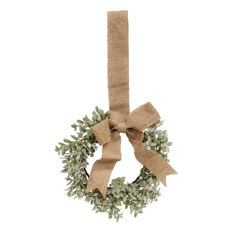 Ombre Boxwood Wreath w/Burlap Bow - Green