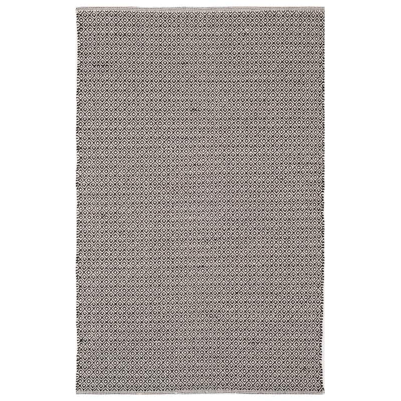 SAFAVIEH Montauk Glyn Handmade Cotton Area Rug - 4' x 6' - Ivory/Black - Rectangle