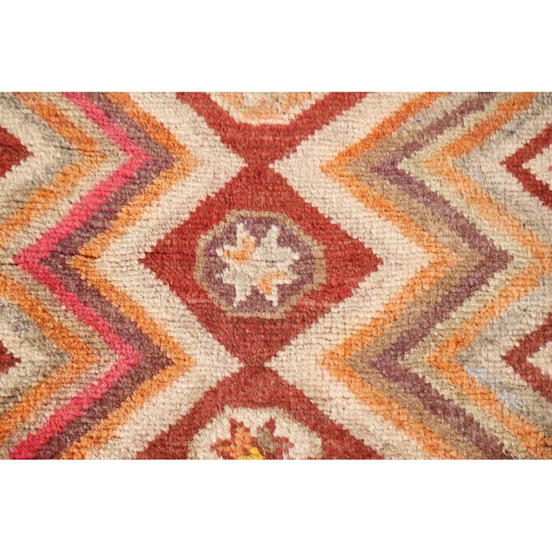 All-Over Shiraz Persian Vintage Area Rug Handmade Wool Carpet - 4'6"x 6'4"