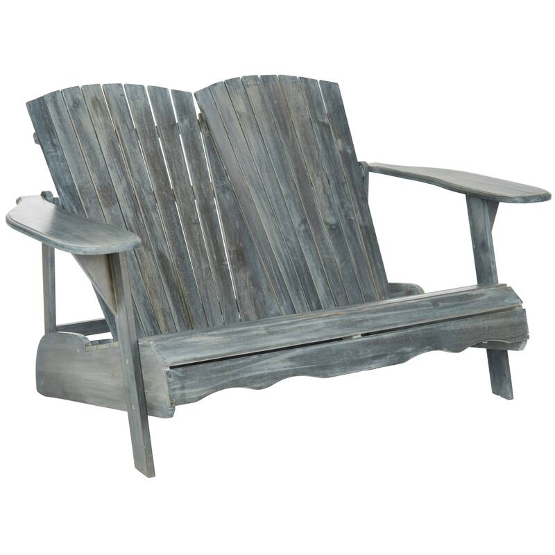 SAFAVIEH Outdoor Fanie Adirondack Acacia Wood Bench - 57Wx37Dx33H
