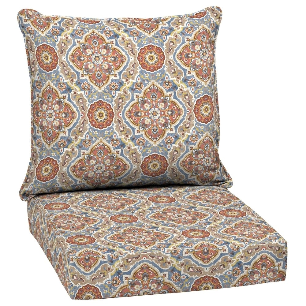 Orange Bohemian Eclectic Water Resistant Outdoor Cushions Bed