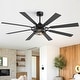 preview thumbnail 3 of 38, 52/65 Inch Ceiling Fan with Light, Modern Matte Black 8-Blade Fan, Reversible Wood Grain Blades, DC Motor, Remote Control