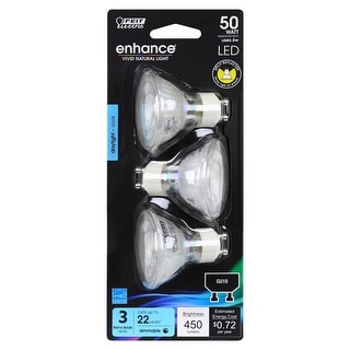 Feit Enhance MR16 GU10 LED Bulb Daylight 50 Watt Equivalence 3 pk Cool White Bed Bath Beyond 42406658