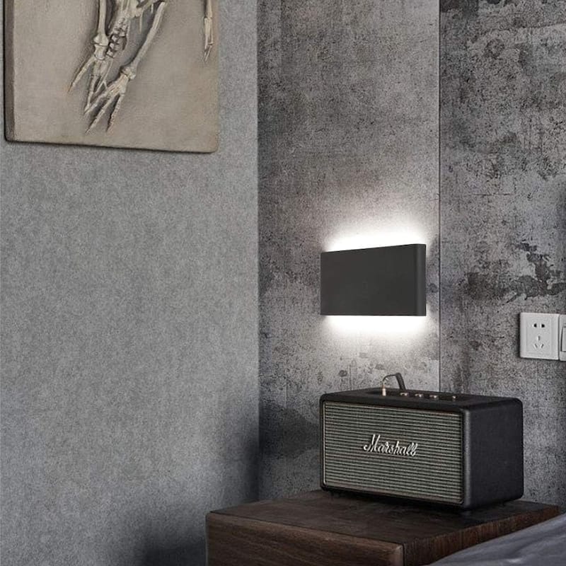 Modern bedroom light black decor light metal wall light