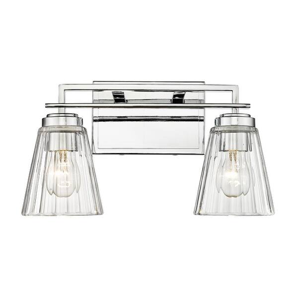 slide 2 of 8, Lyna 2 Light 16 inch Chrome Vanity Light