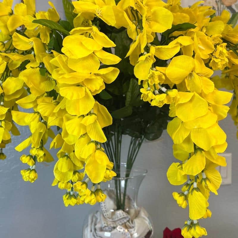 Faux Wisteria Flower Stems Bunch