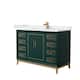 Option Green, Bronze Trim, White Cultured Marble Top