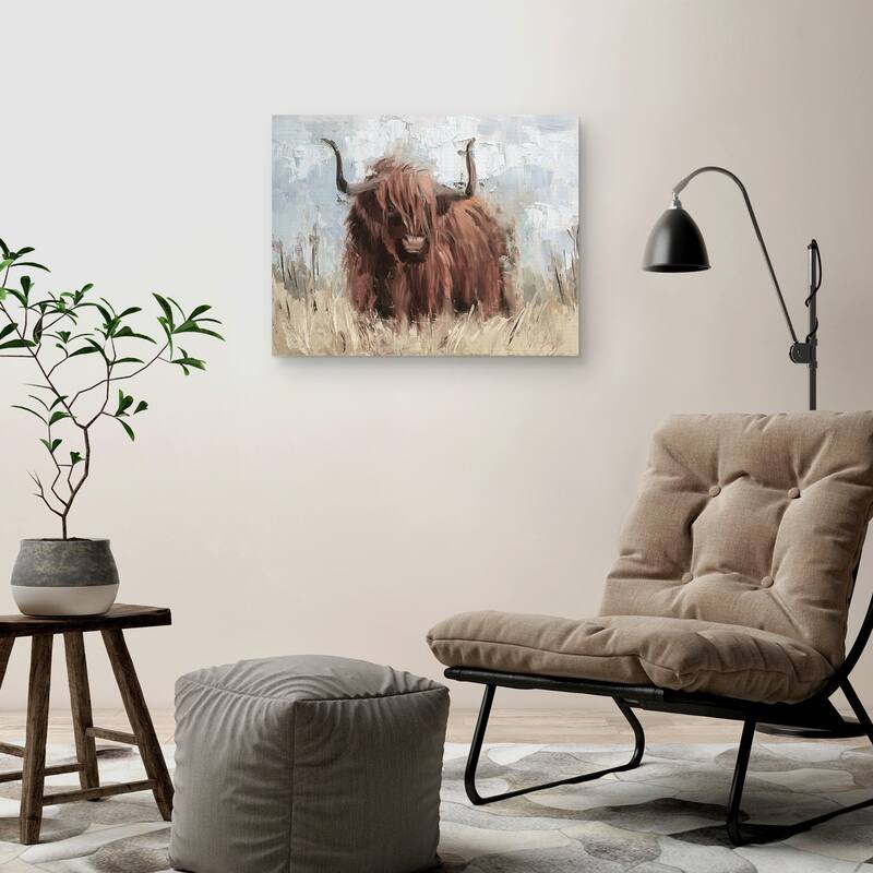 Scottish Highland Bull B by Jennifer Stottle Taylor Canvas Art Print