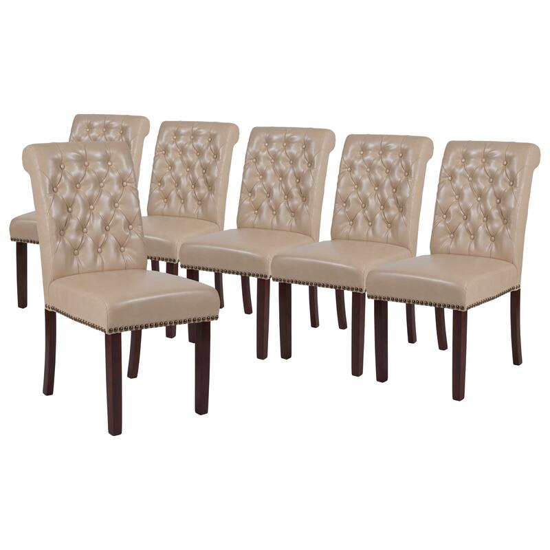 6PK Parsons Chairs-Rolled Back, Accent Nail Trim