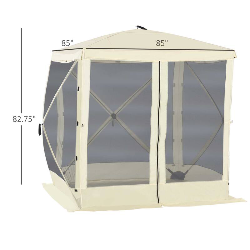 Outsunny 7'x7' Pop Up Camping Canopy Tent with Ventilating Mesh Screen, Portable Carry Bag for Outdoor Party