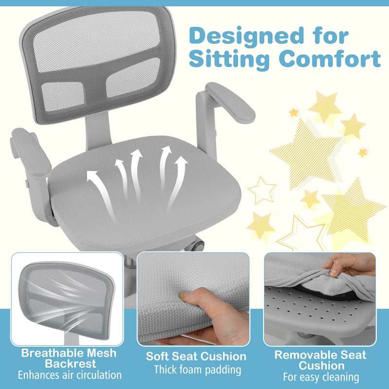 Costway Kids Desk Chair Children Study Chair with Adjustable Height, - See Details