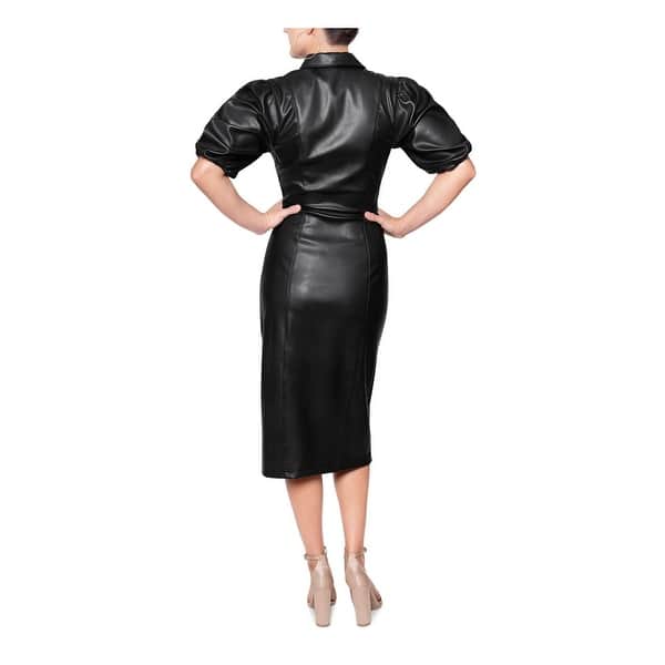 Rachel Rachel Roy Women's Faux Leather Calf Midi Dress Black Size 8 - Bed  Bath & Beyond - 40578602