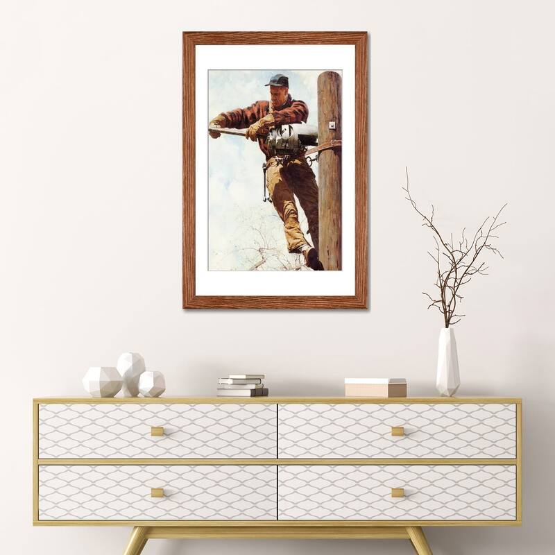 iCanvas "The Lineman" by Norman Rockwell