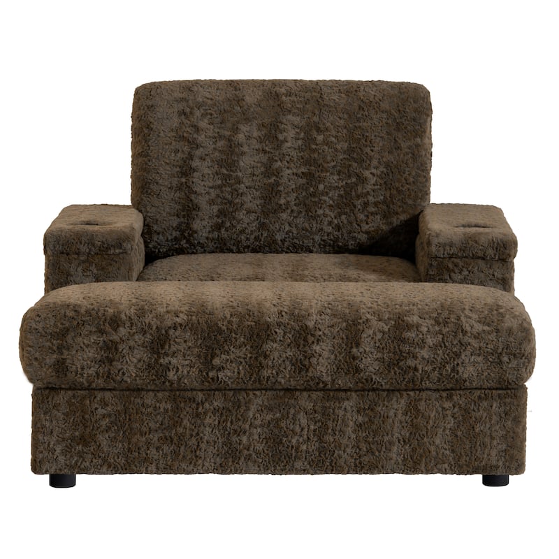 Ultra-Plush Oversized Chaise Lounge with Convertible Storage Ottoman by Harper&Bright Designs