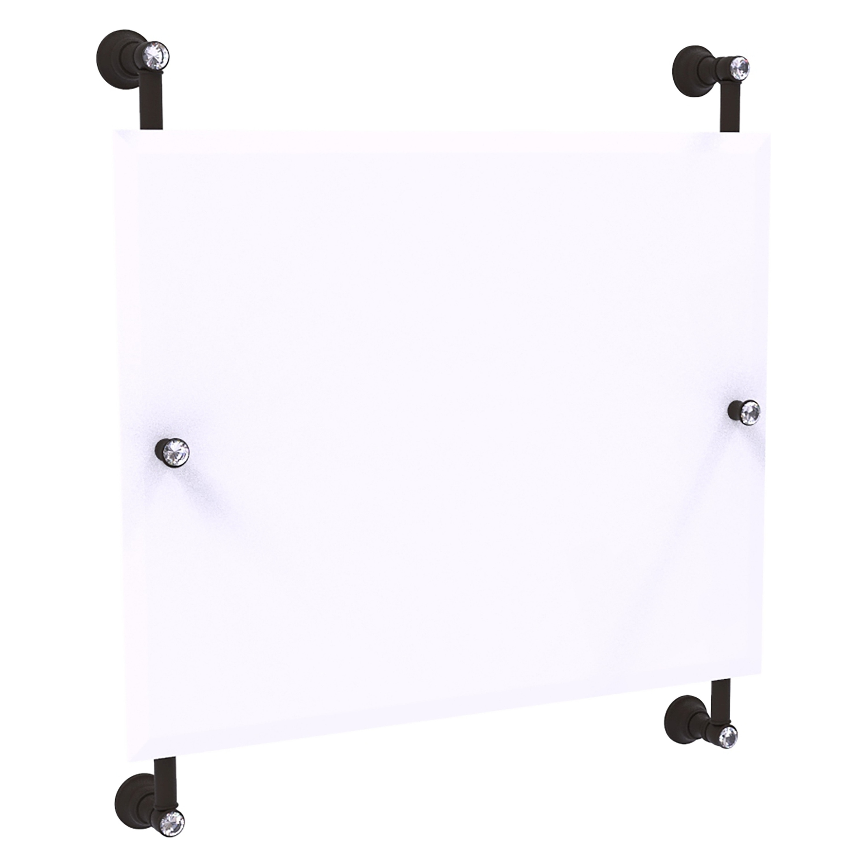 Allied Brass Carolina Crystal Landscape Rectangular Frameless Rail Mounted Mirror