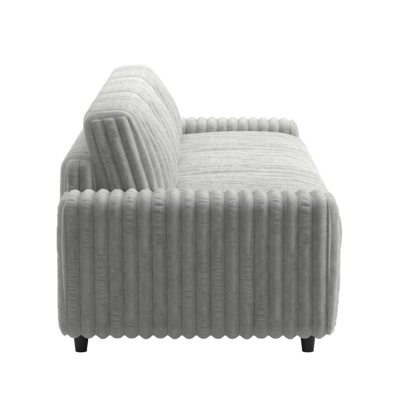 Veyron Furry Channel Fabric Down-filled Sofa by iNSPIRE Q Modern