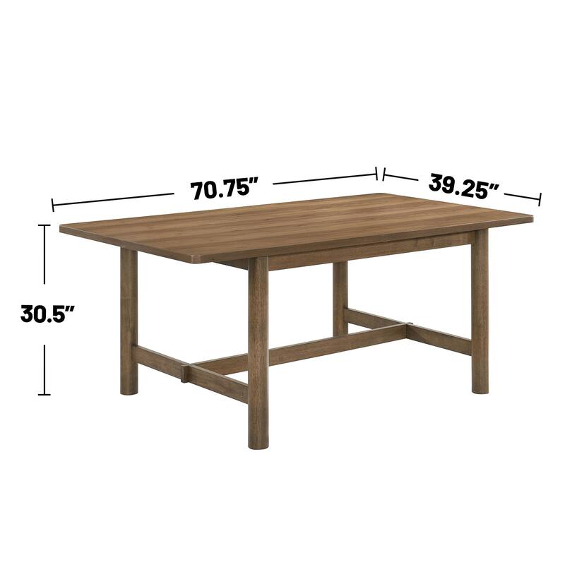 Rectangular Wooden Dining Table with Trestle Base in Walnut