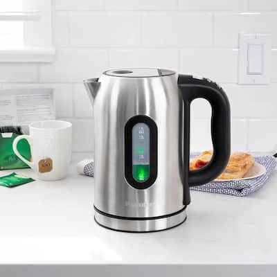 Kenmore 1.7 Liter Cordless Electric Kettle Stainless Steel with Digital Temperature Control and Concealed Heating Element
