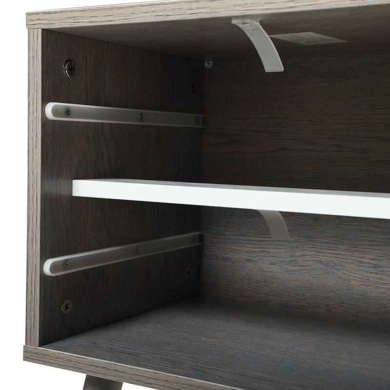 Set Of 2 Bedside Table With Two Drawer Storage Design For Living Room Sofa -