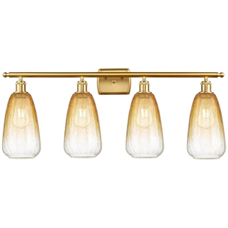 Innovations Lighting Endless Possibilities Ballston - Brookhaven Almond - 4 Light 36" Bath Vanity Light - Satin Gold/Amber