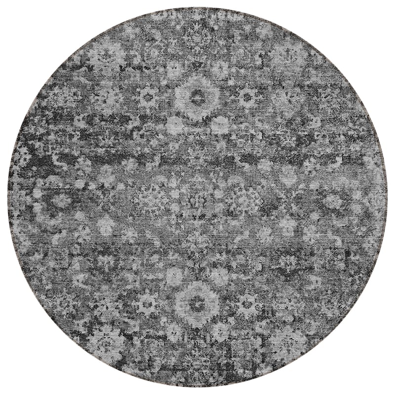 Machine Washable Indoor/ Outdoor Chantille Traditional Vintage Floral Rug