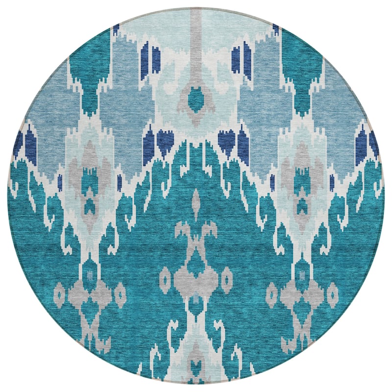 HomeRoots Ikat Transitional Rectangle Outdoor Rug