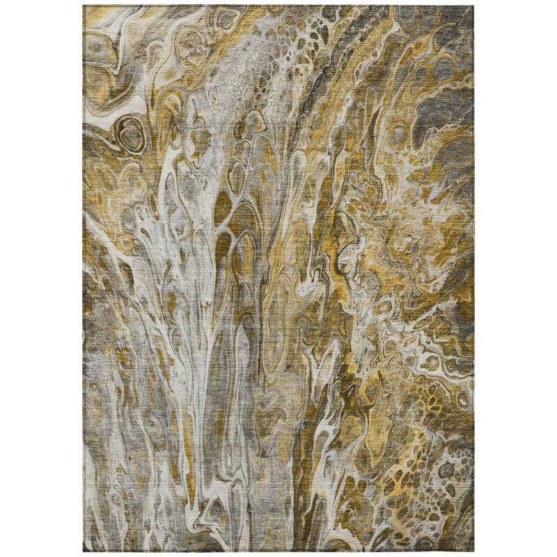 HomeRoots Abstract Contemporary Rectangle Outdoor Rug