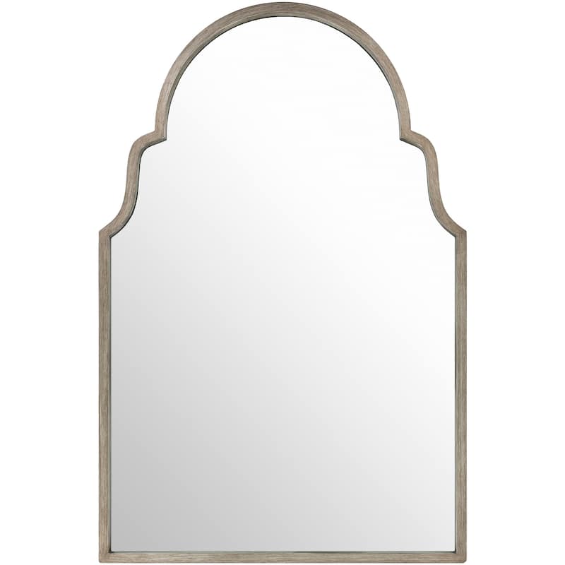 Reyansh Antiqued Silver Arched Wall Mirror - 28.3" x 43.3"