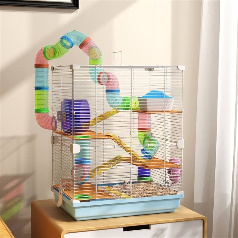 5-Tier Small Hamster Cage with Two Front Door and Multiple Pipes - 18" L x 11.75" W x 22.75" H