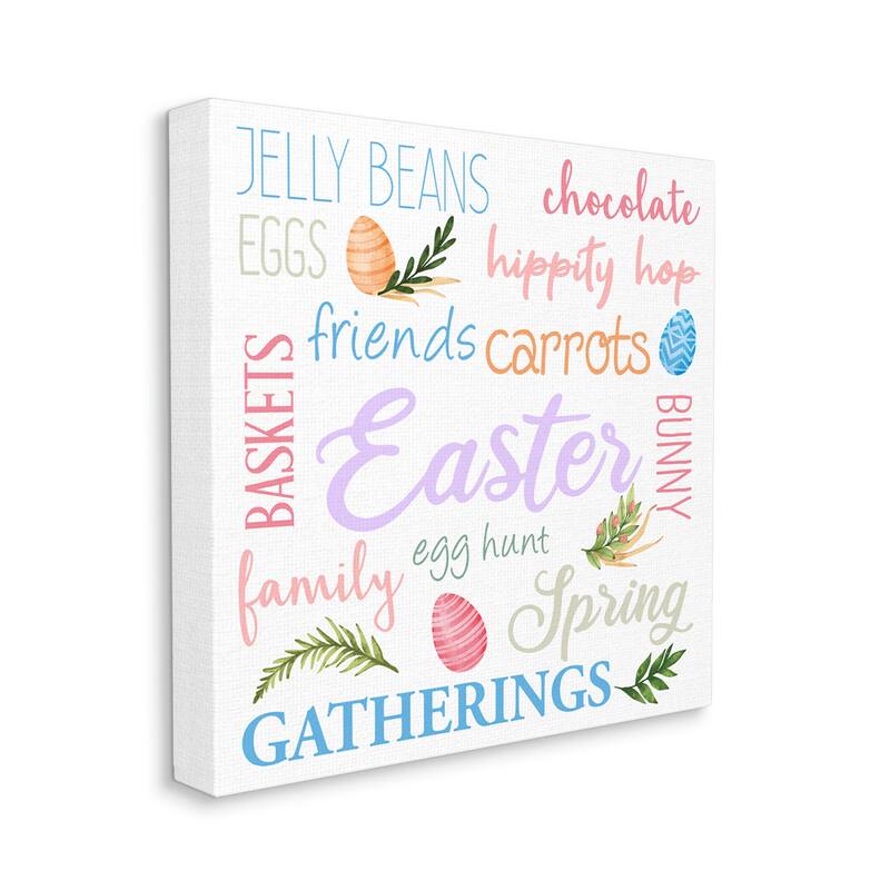 Stupell Festive Easter Activity Sign Patterned Eggs Motif Canvas Wall Art - Multi-Color