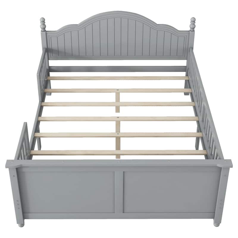 Full Size Bed For Kids, Wood Full Platform Bed with Headboard and Footboard