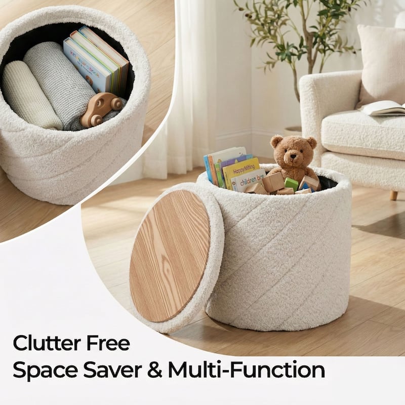 Diagonal Tufted Foldable Storage Ottoman with Reversible Lid