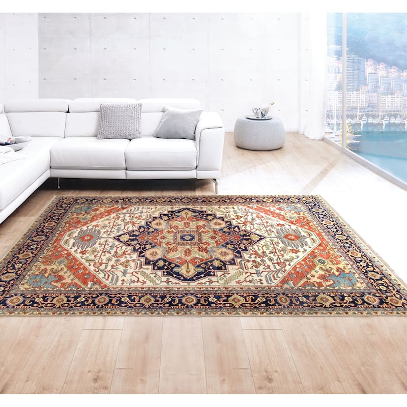Pasargad Home Serapi Hand-Knotted Wool Area Rug