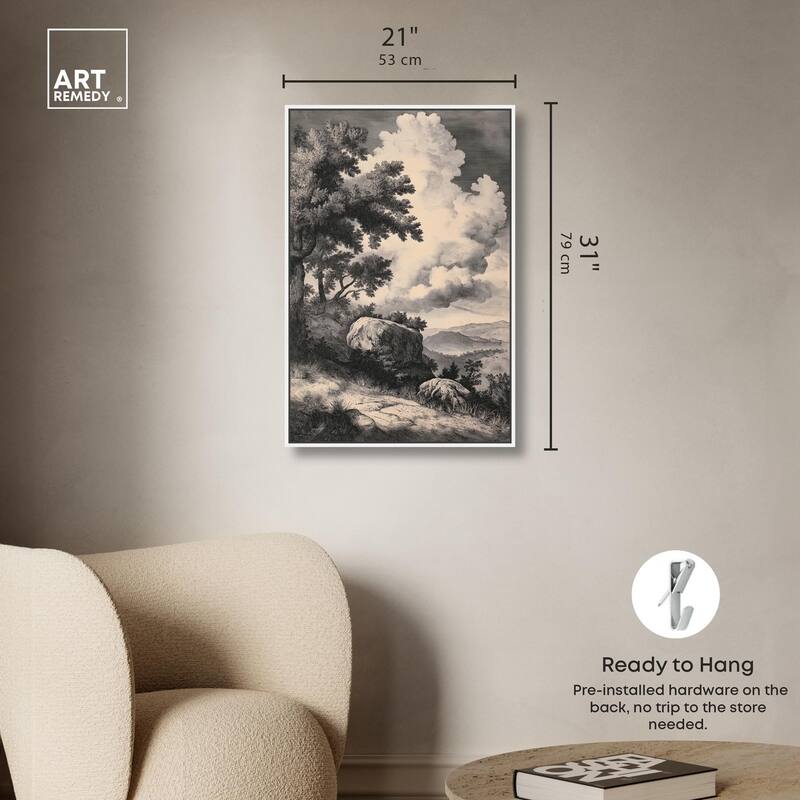 Chiaroscuro Cliffs Canvas by Art Remedy