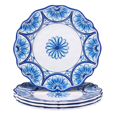 Certified International Veranda Melamine 9" Salad/Dessert Plates, Set of 4 - 9" Diameter x 1"