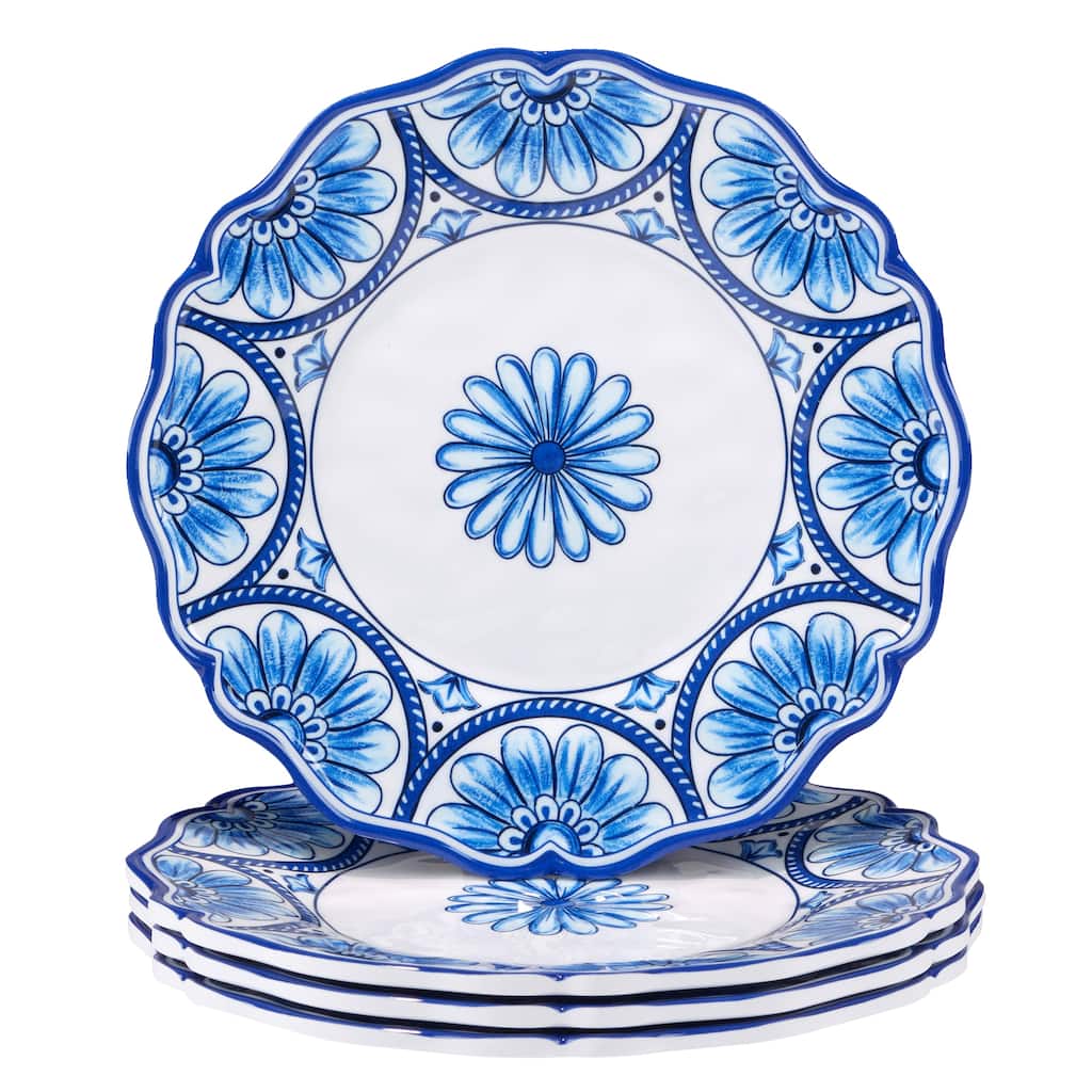 Certified International Veranda Melamine 9" Salad/Dessert Plates, Set of 4 - 9" Diameter x 1"