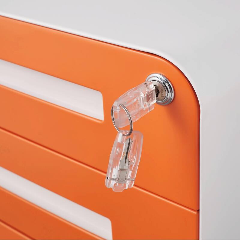 Lockable 3-Drawer File Cabinet with Wheels & Removable Pencil Tray
