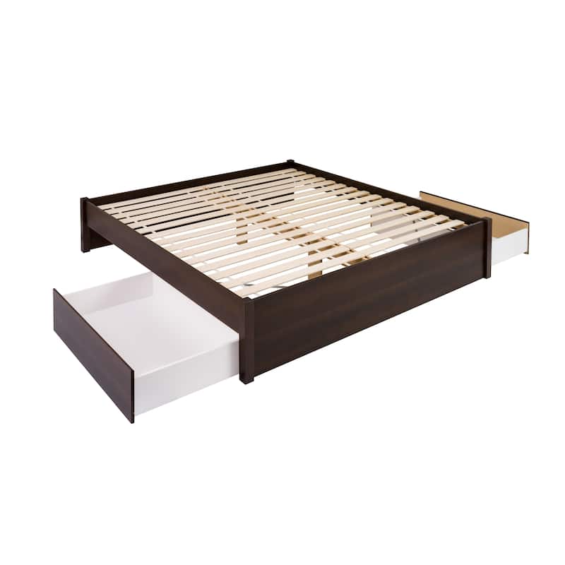 Prepac King 4-post Platform Bed with Optional Drawers