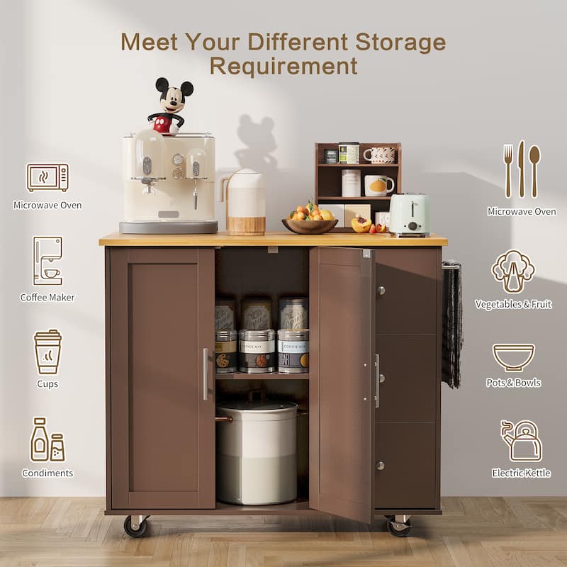 Futzca Storage Kitchen Island Cart