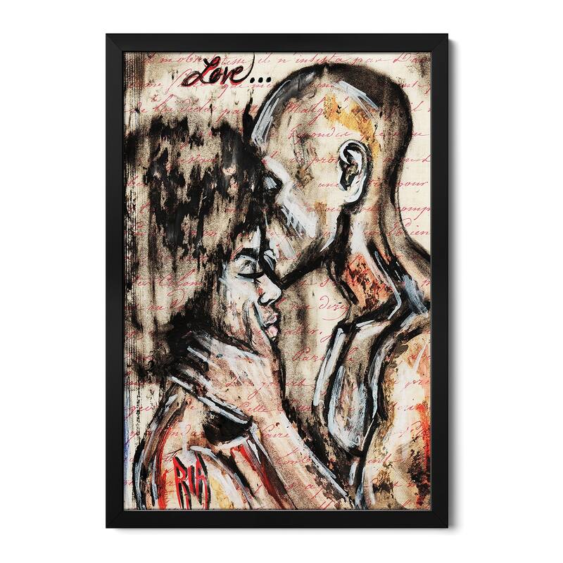 Love Story Premium Framed Poster by Artist Ria - Black - 24x32x1