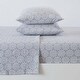 preview thumbnail 71 of 87, Great Bay Home Extra Soft Cotton Flannel Printed Bed Sheet Set Full - Snowflake - Mosaic Grey