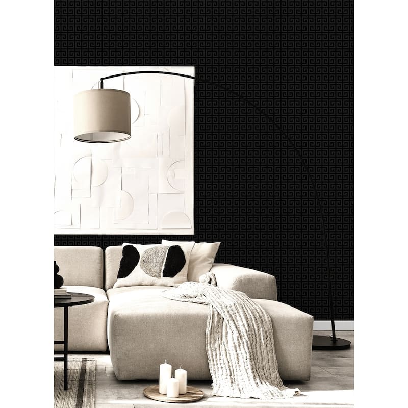 Seabrook Designs Major Greek Key Non-Woven Unpasted Wallpaper